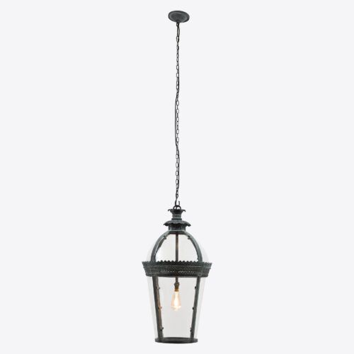 medium Byron hanging lantern - in verdigris bronze finish suitable for hallway entrance hall
