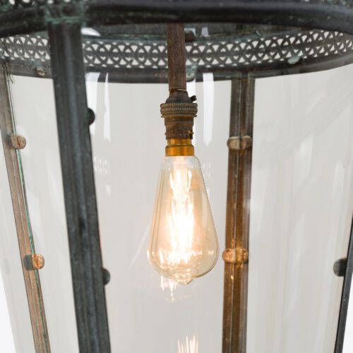 medium Byron hanging lantern - in verdigris bronze finish suitable for hallway entrance hall