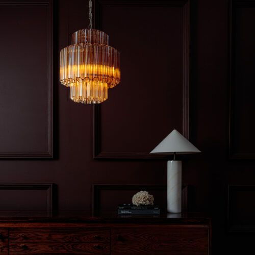 Amber yellow Piccolo Palermo chandelier - a small modern chandelier