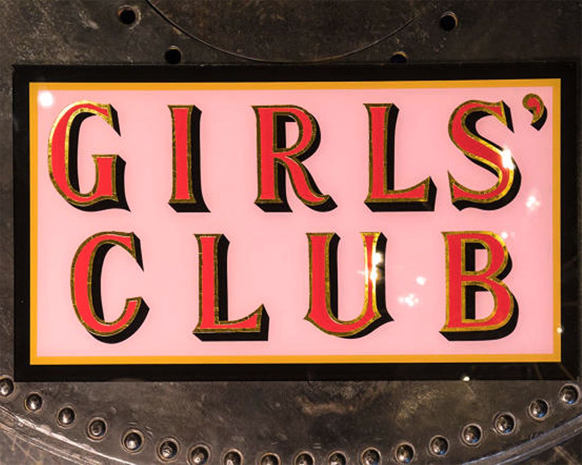 Girls Club sign in Sheerluxe