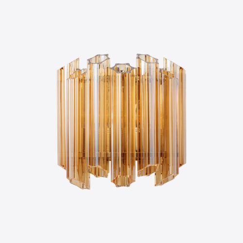 amber Palermo wall light - amber yellow glass tubes in a Murano style