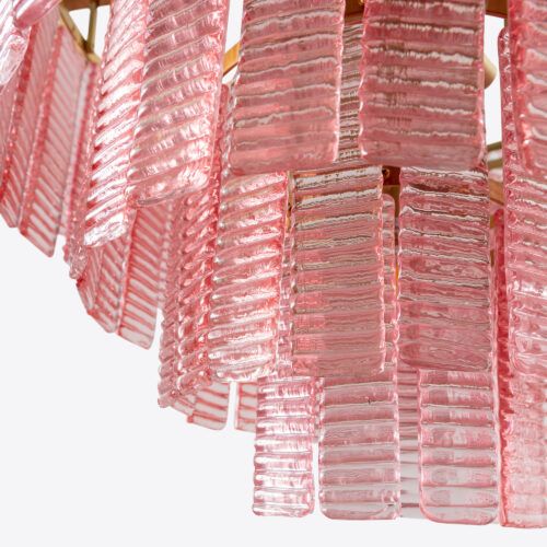 pink glass chandelier