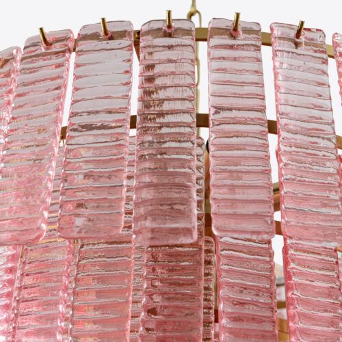 pink glass chandelier