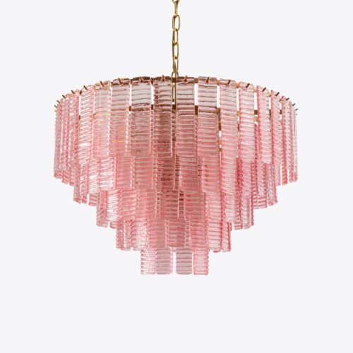 pink glass chandelier