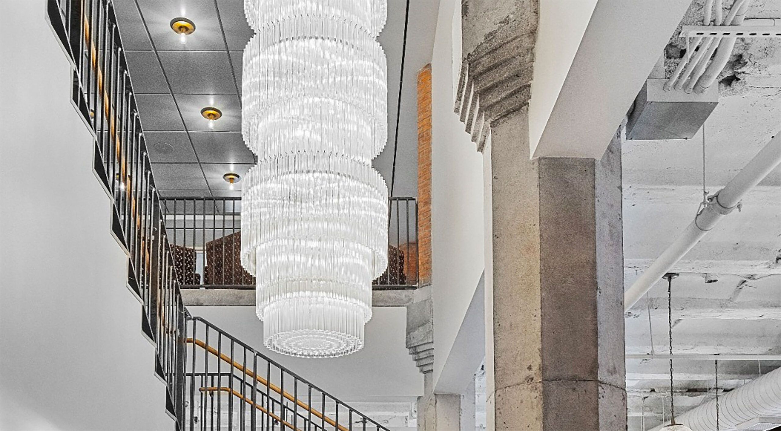 bespoke Murano glass chandelier Pure White Lines UK