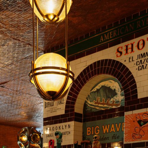 The Blues Kitchen bar and restuarant- bespoke lighting by Pure White Lines