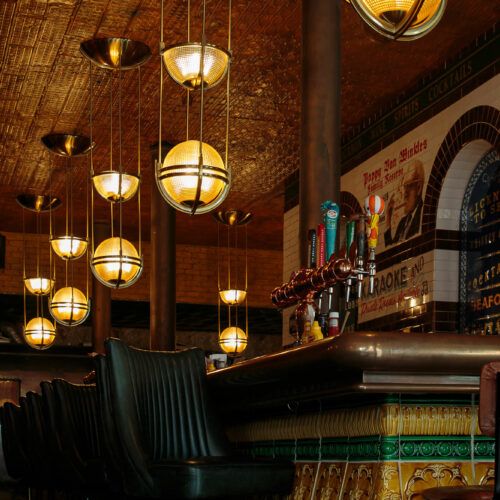 The Blues Kitchen bar and restuarant- bespoke lighting by Pure White Lines