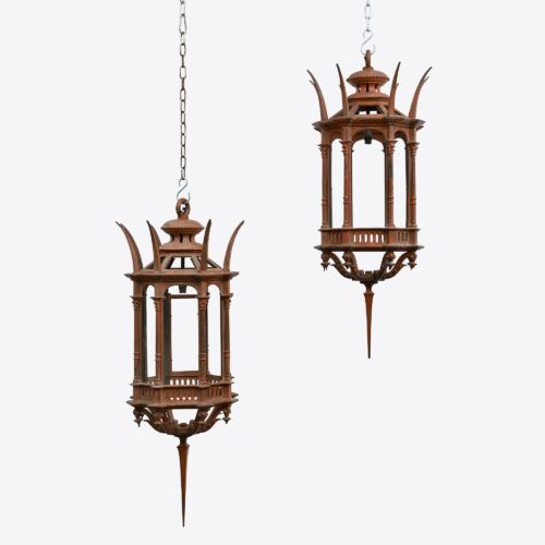 Rare 19th Century Gothic Italian Iron Lanterns