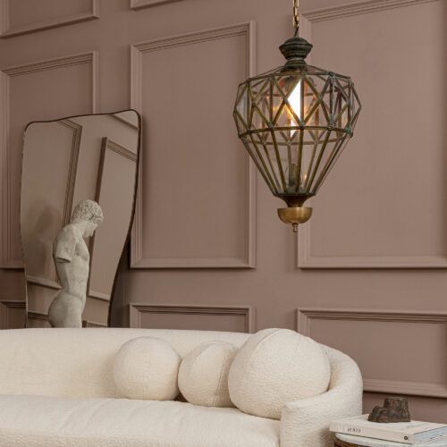 Italian Balloon hanging lantern in brass