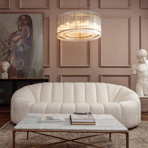 Napa sofa in white boucle - a quick delivery sofa by Pure White Lines UK