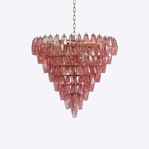 Murano style ceiling light in amber glass