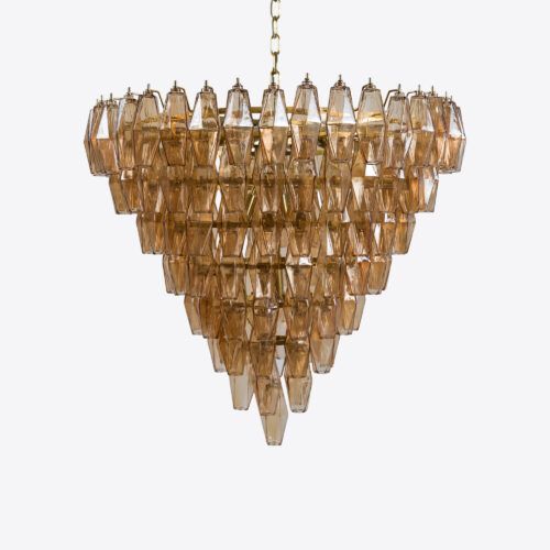 Murano style ceiling light in amber glass