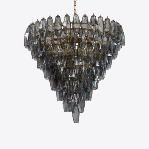 Murano style ceiling light in amber glass
