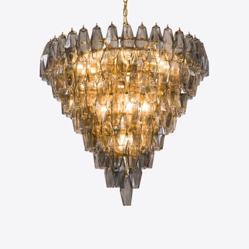 Murano style ceiling light in amber glass