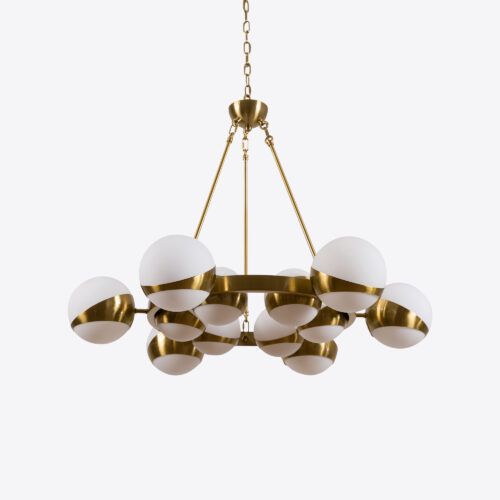 Lucca sputnik ring chandelier with glass globes