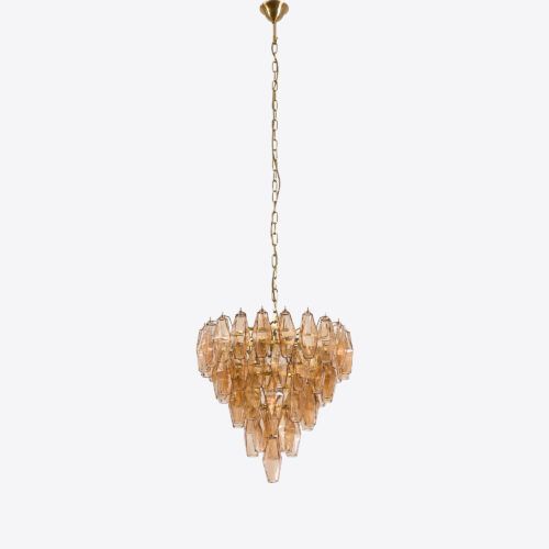 Murano style ceiling light in amber glass