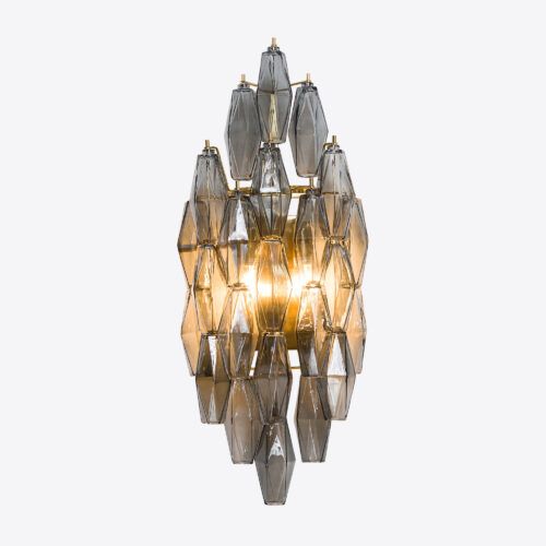 vintage Murano style smoke wall light with coloured glass