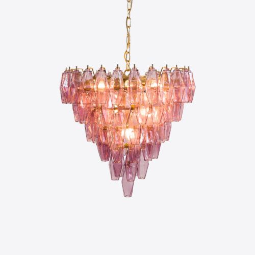 Murano style ceiling light in amber glass