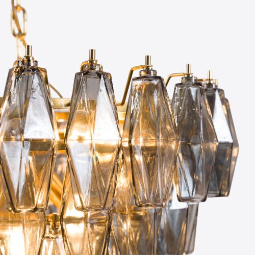 Murano style ceiling light in amber glass