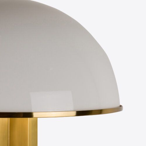 mushroom lamp with opaline glass dome shade