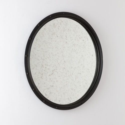 Stealth Round Burnt Iron Mirror