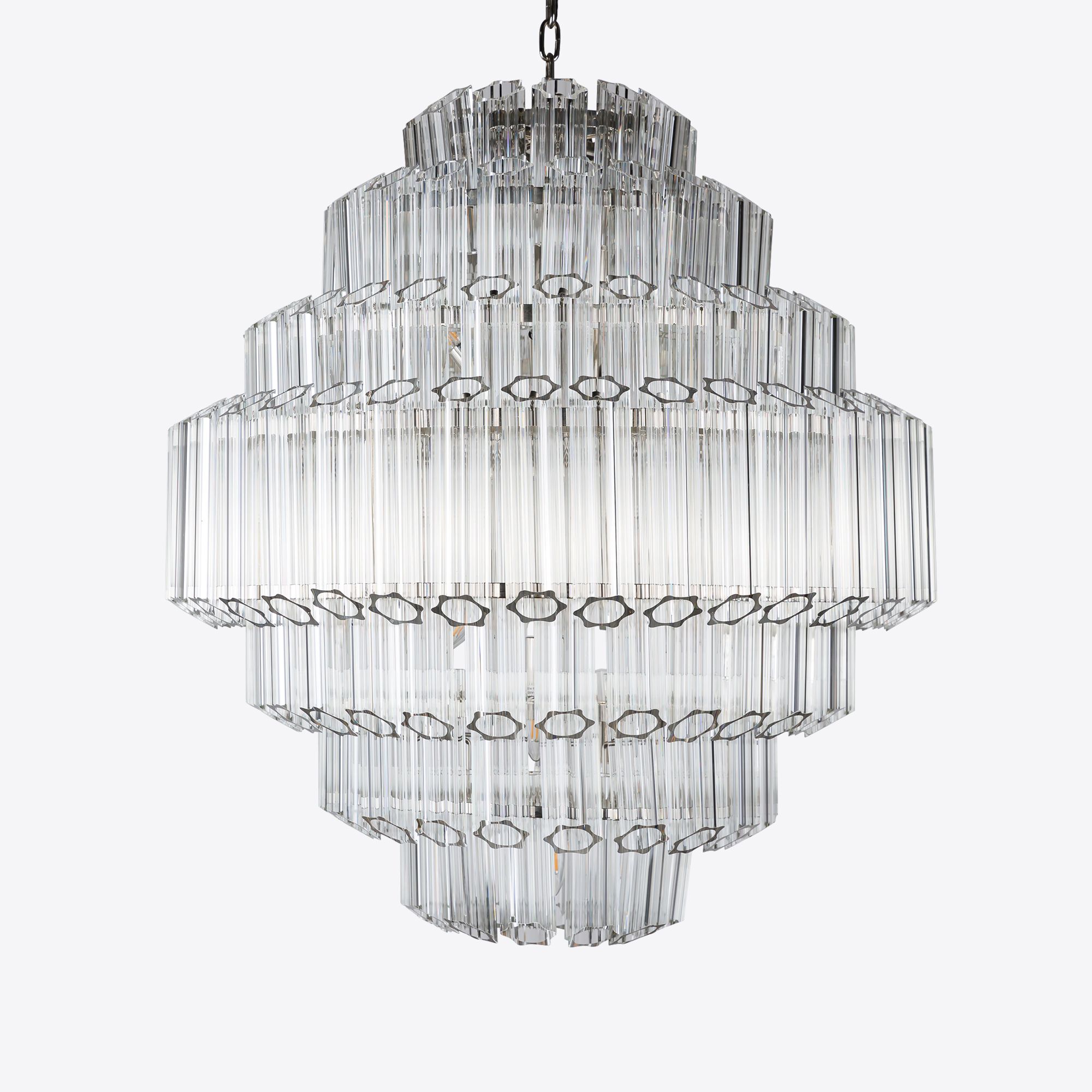 Tilehouse Studio - Country Manor House 23 large stairwell chandelier in clear glass