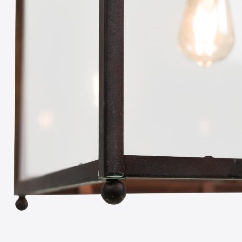 Keats in a bronze verdigris finish - a traditional square hanging lantern for hallways porches