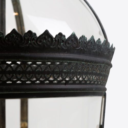 large Byron hanging lantern - in verdigris bronze finish