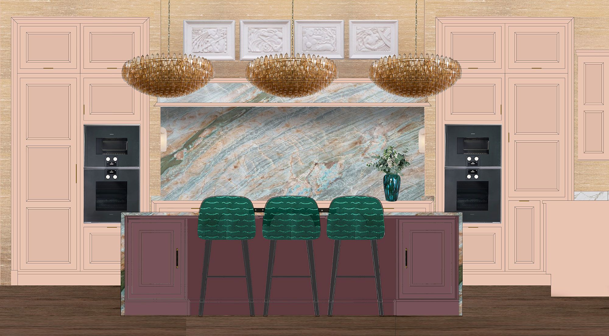 Sorrento chandeliers by Pure White Lines at WOW!house at Design Centre Chelsea Harbour 2023