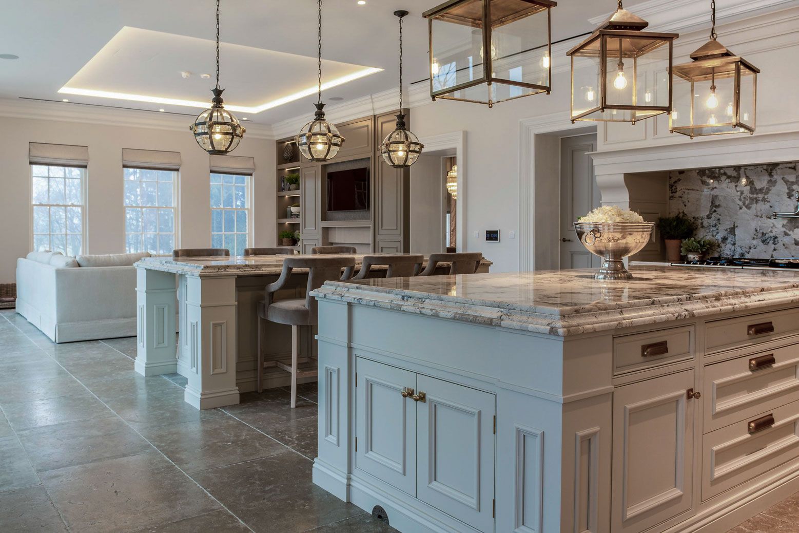 Tilehouse Studio - luxury interior design home countries country manor house - Georgian renovation - double island kitchen