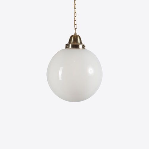Small Ball pendant light - opaline glass ideal for hanging over kitchen islands and bars