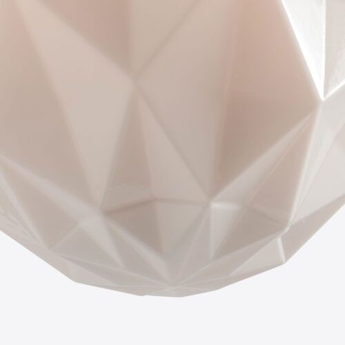 Large Cubist - mid-century inspired brass and opaline glass pendant light