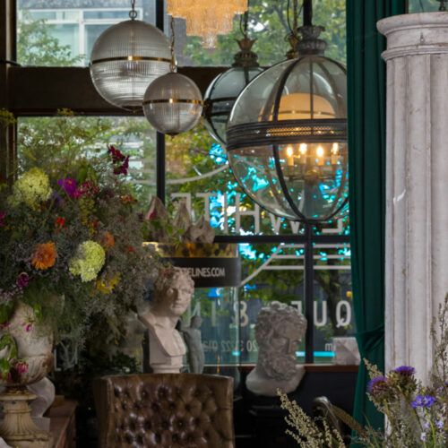 Mare Street Market Hackney East London - Pure White Lines lighting showroom