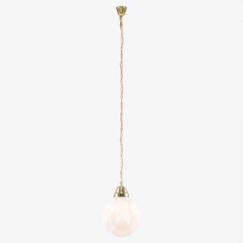 Cubist pendant - simple opaline white light