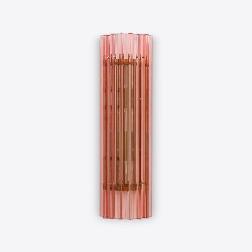 pink Amaro long wall light in a 70s Murano style