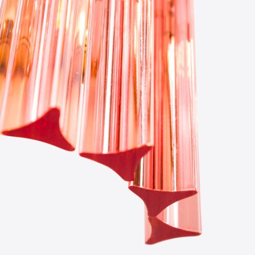 pink Amaro long wall light in a 70s Murano style