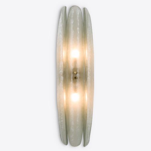 Dahlia sea glass green blue wall light - a long minimal design based on an original mid-century sconce - suitable for bathroom use