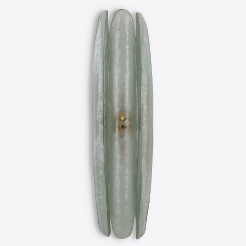 Dahlia sea glass green blue wall light - a long minimal design based on an original mid-century sconce - suitable for bathroom use