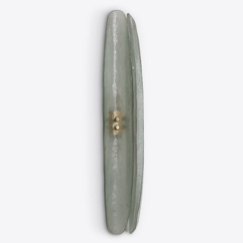 Dahlia sea glass green blue wall light - a long minimal design based on an original mid-century sconce - suitable for bathroom use