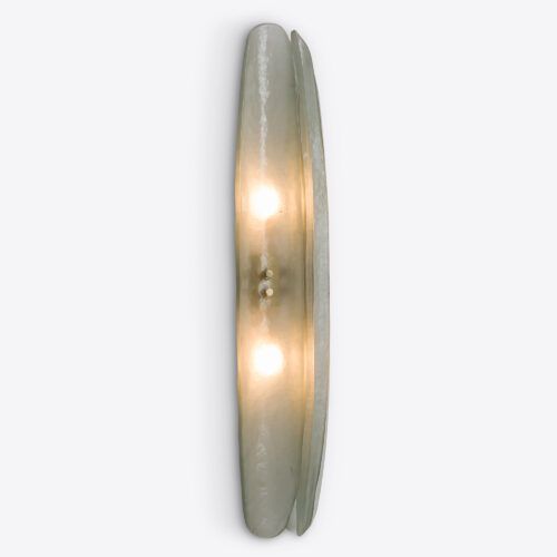 Dahlia sea glass green blue wall light - a long minimal design based on an original mid-century sconce - suitable for bathroom use