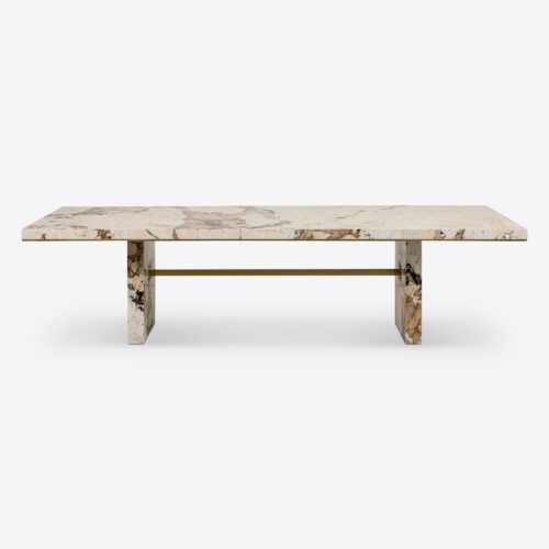 Patagonia quartzite luxury dining table marble brass