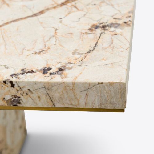 Patagonia quartzite luxury dining table marble brass