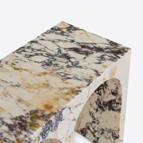 Siren Viola marble console table - arched entrance hall or living room furniture