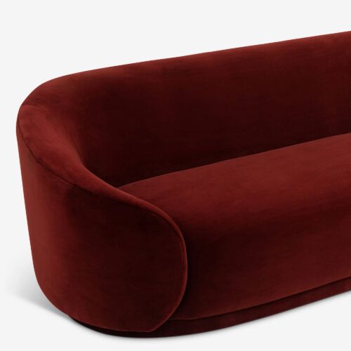 Tokyo curved sofa in red brick sofa velvet mid-century style