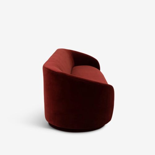Tokyo curved sofa in red brick sofa velvet mid-century style