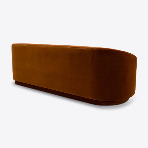 Tokyo curved sofa in rust brick sofa velvet mid-century style