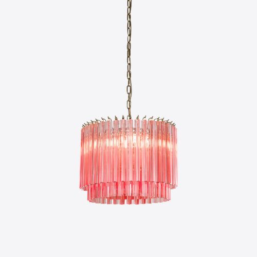 Piccolo Amaro chandelier - small pink in mid-century style