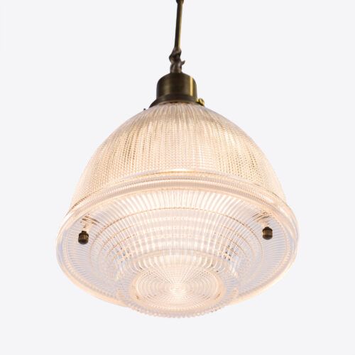 small waffle prismatic glass pendant in a mid century style ideal for dining rooms kitchen islands and entrance halls