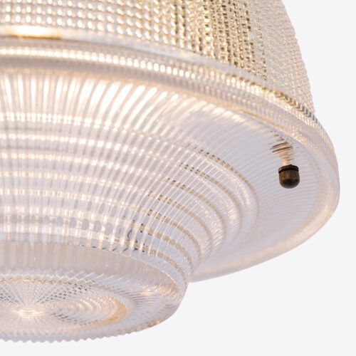 large waffle prismatic glass pendant in a mid century style ideal for dining rooms kitchen islands and entrance halls