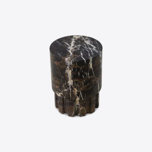 Oro side table in black gold solid marble